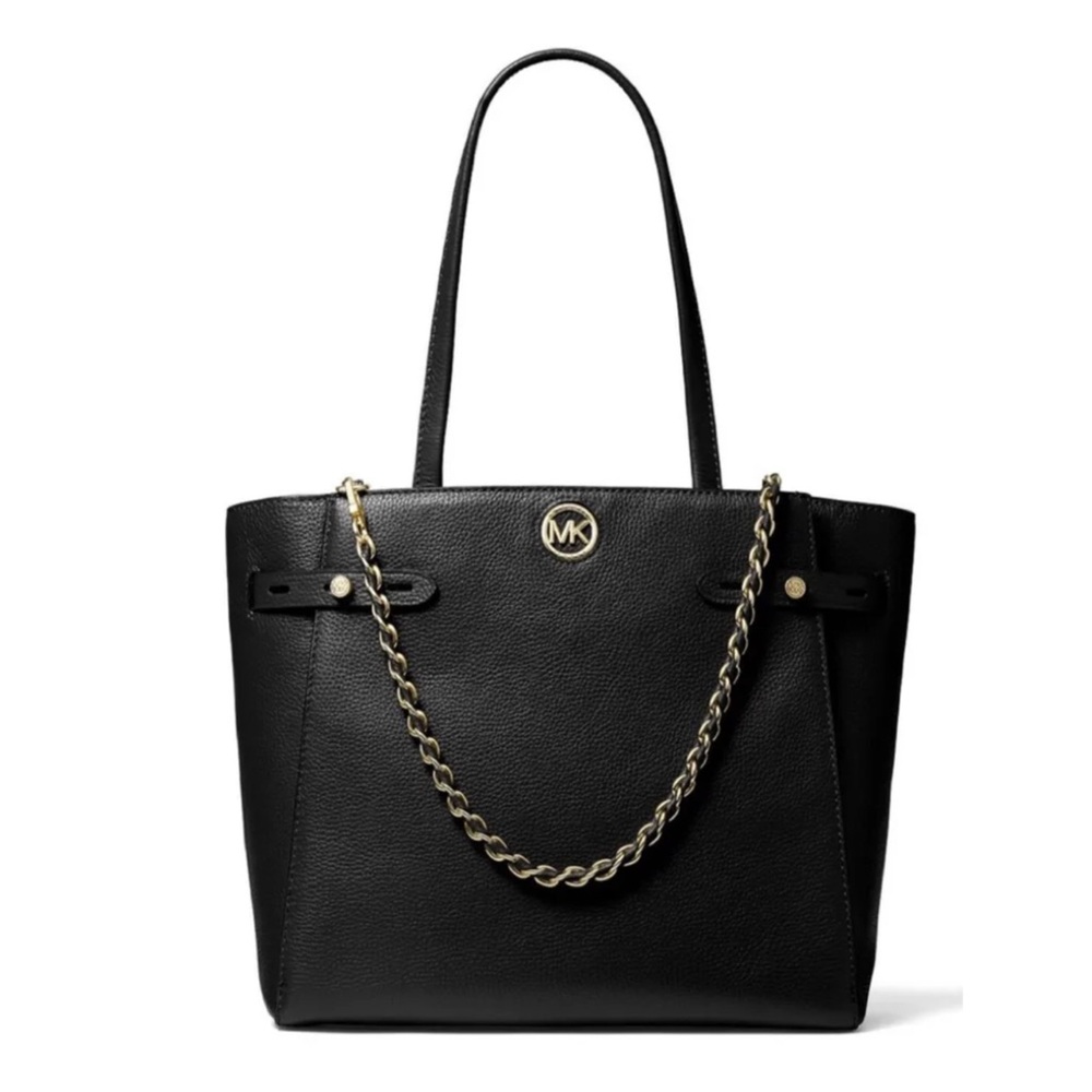 Michael Kors Carmen Black Leather belted tote